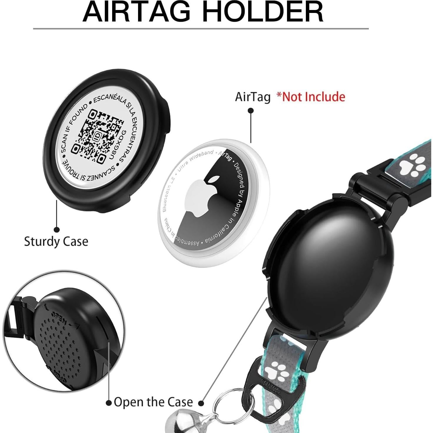 Collar Reflectante para Gato Dgerp con TAG QR 18-30 cm Verde Claro