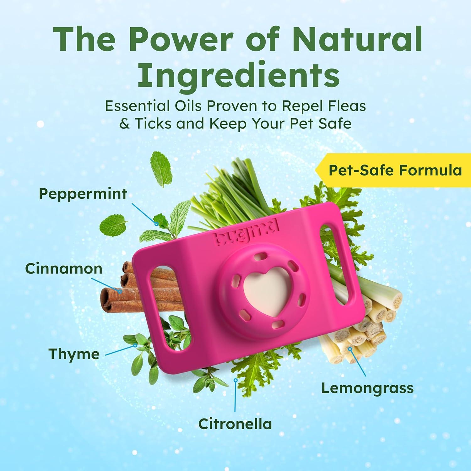 Pulsera Antipulgas BugMD Rosa - Paquete de 3 con Soporte AirTag