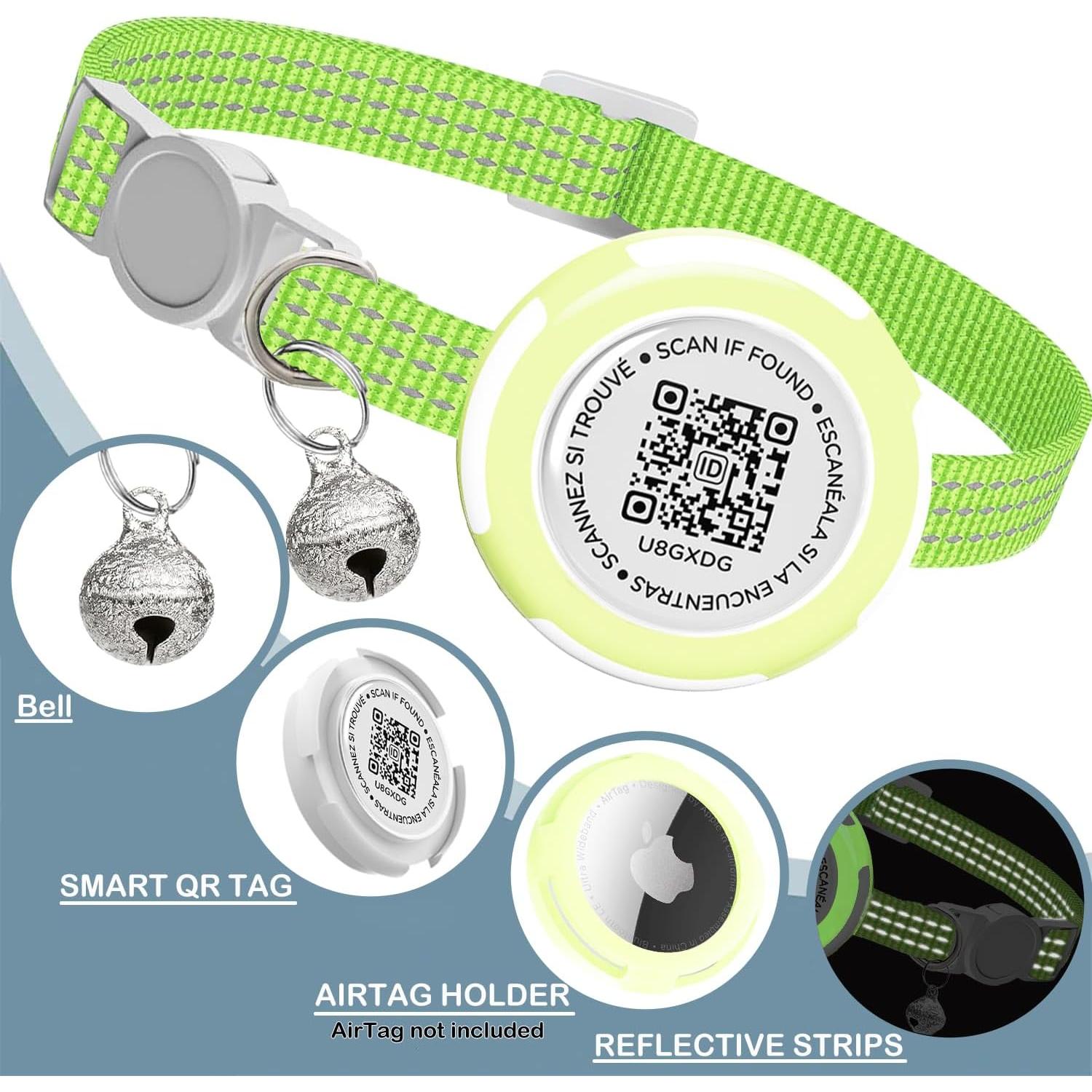 Collar para Gato HENGSHEYUE con Soporte Airtag Impermeable 20-32cm