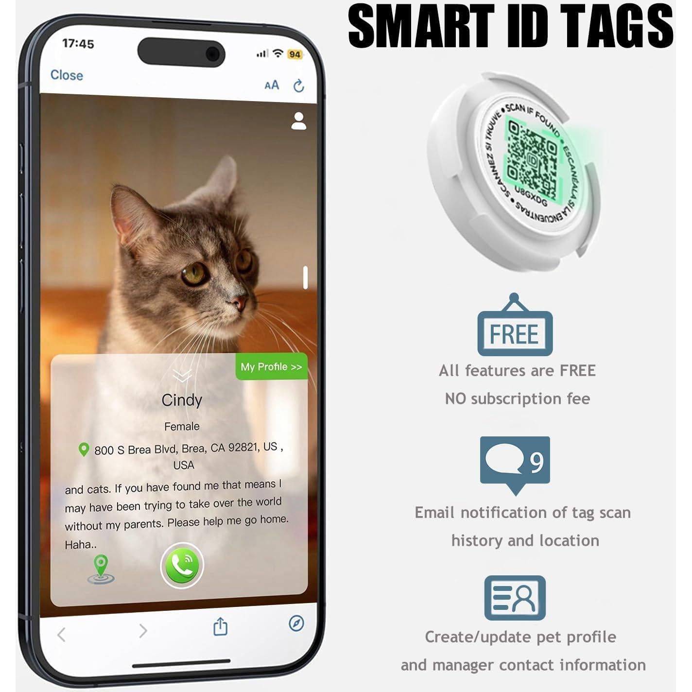 Collar para Gato HENGSHEYUE con Soporte Airtag Impermeable 20-32cm