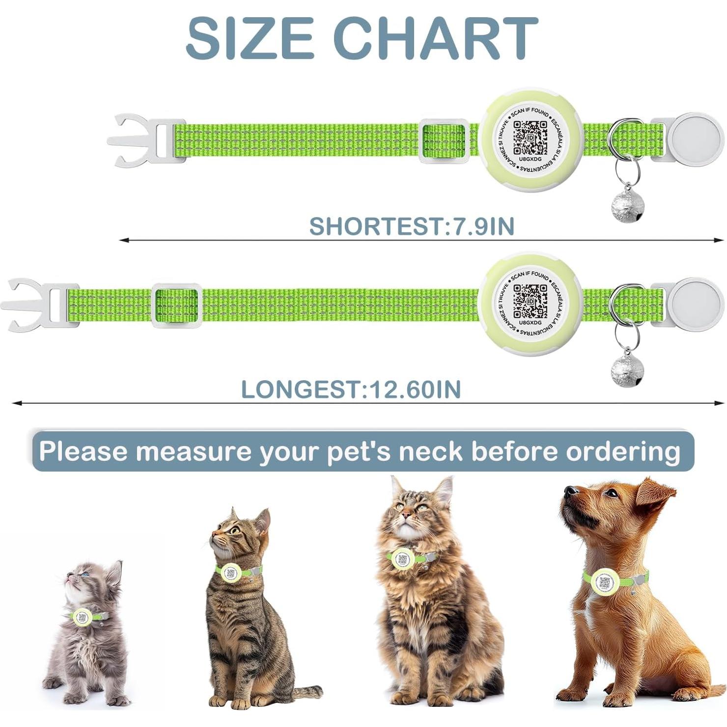 Collar para Gato HENGSHEYUE con Soporte Airtag Impermeable 20-32cm