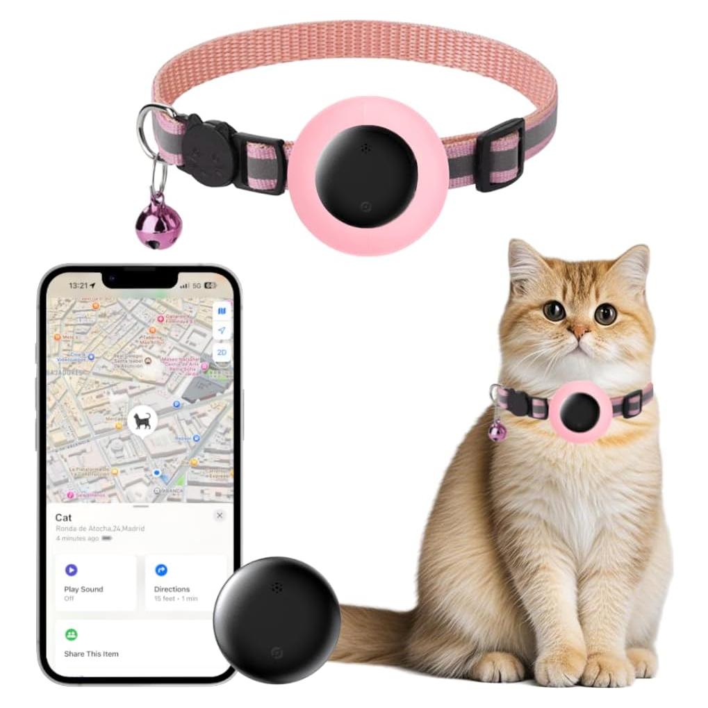 Collar para Gato GPS YGHFC Rosa Impermeable Sin Suscripción