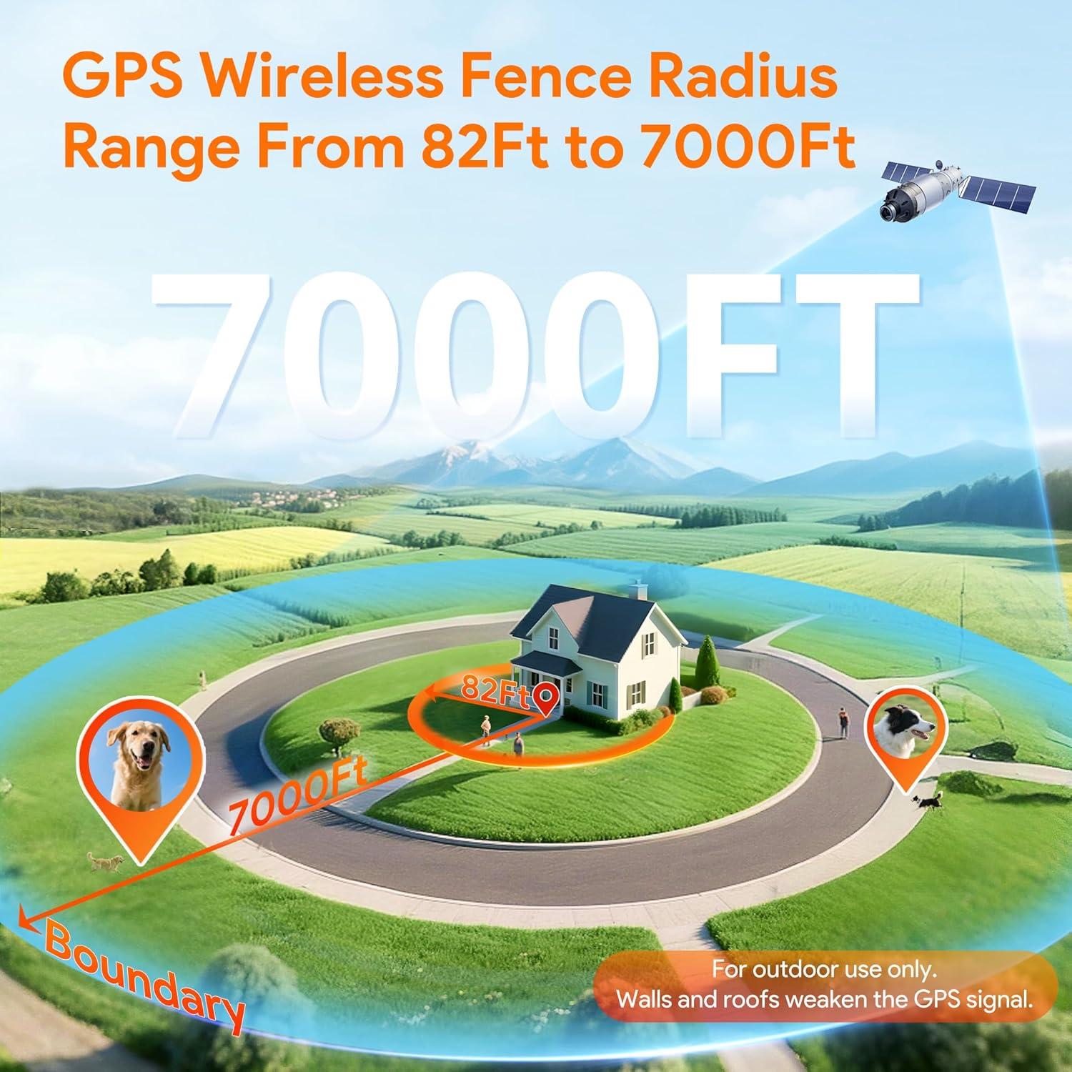 Sistema de Cerca Inalámbrica GPS Meowant para Perros 4.5-54 kg