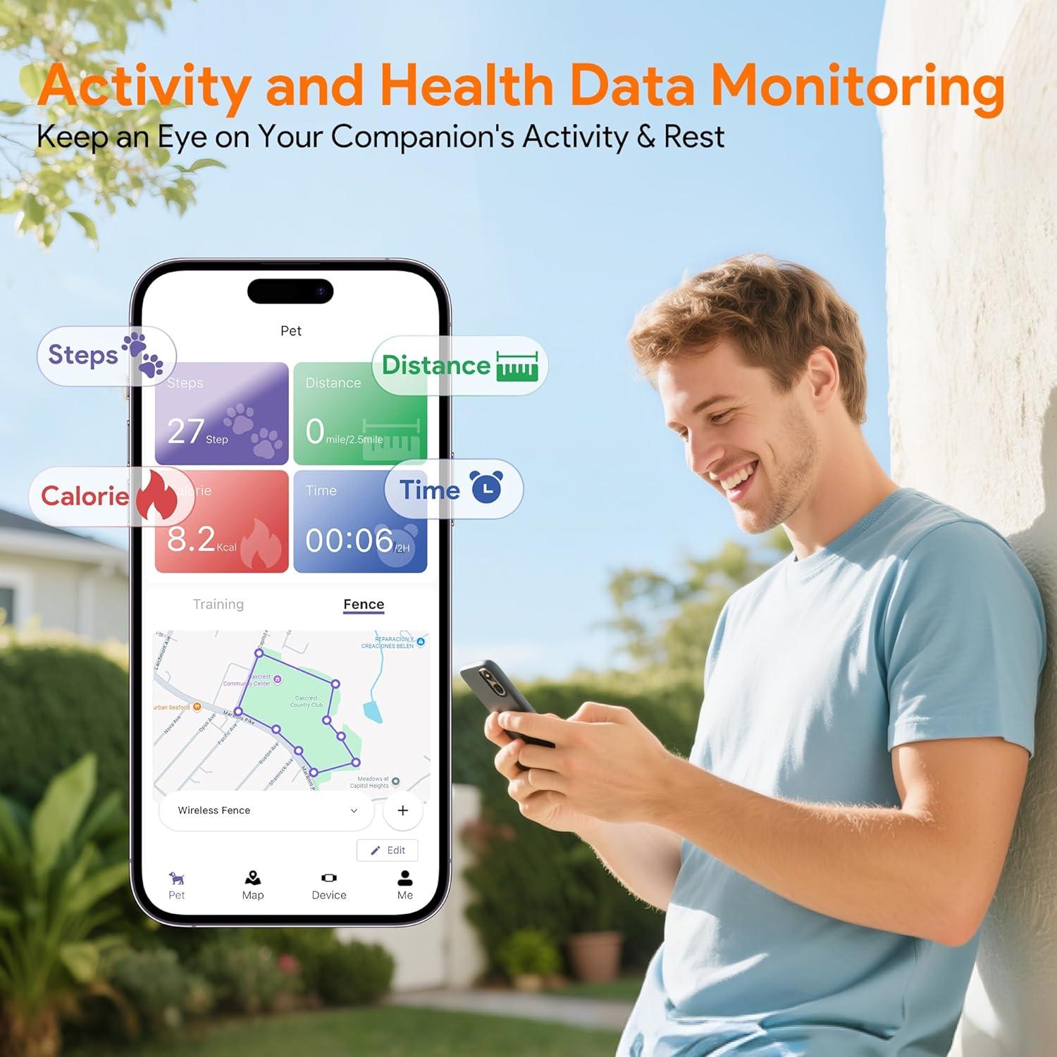 Sistema de Cerca Inalámbrica GPS Meowant para Perros 4.5-54 kg