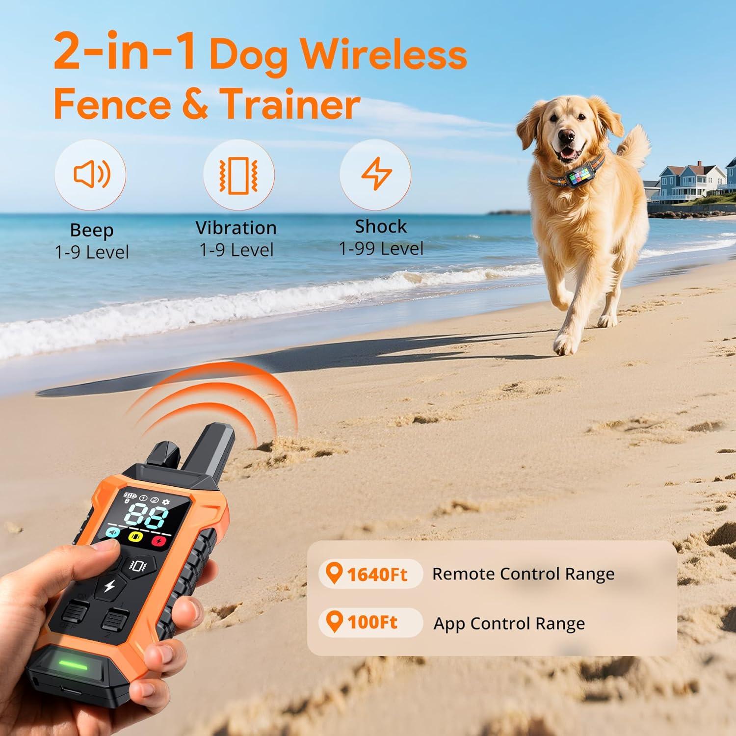 Sistema de Cerca Inalámbrica GPS Meowant para Perros 4.5-54 kg