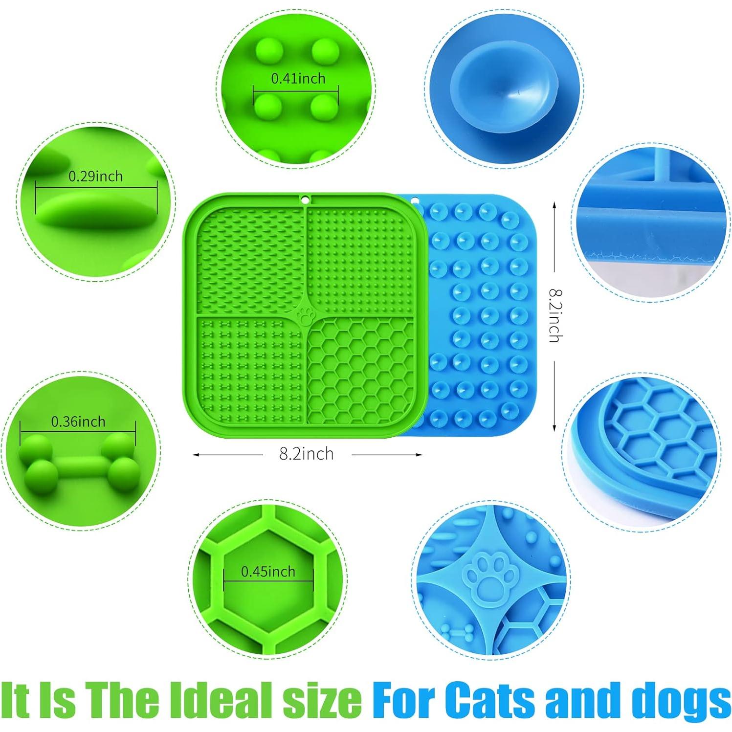 Alfombrilla Lick Honomastry 20cm para Perros - 2 Pack Azul y Verde