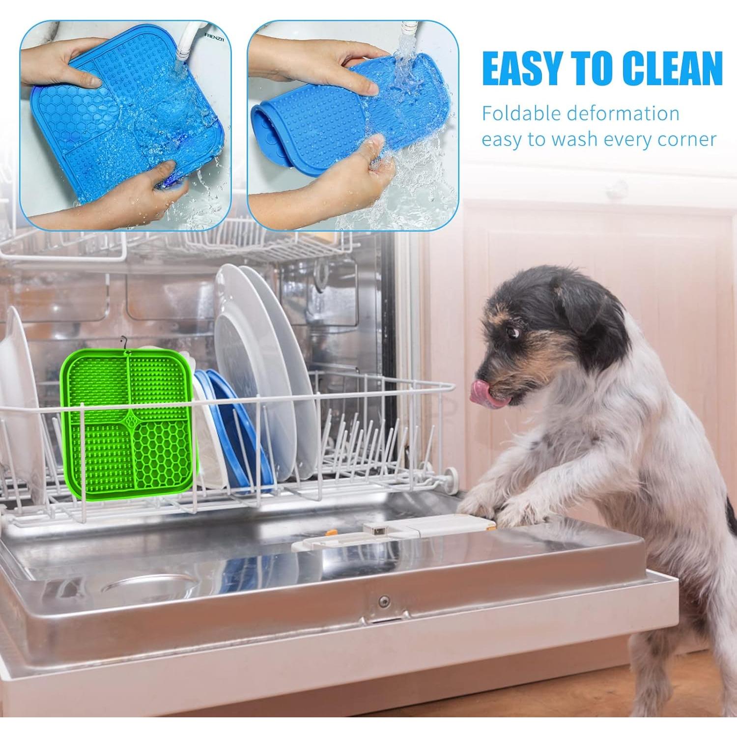 Alfombrilla Lick Honomastry 20cm para Perros - 2 Pack Azul y Verde