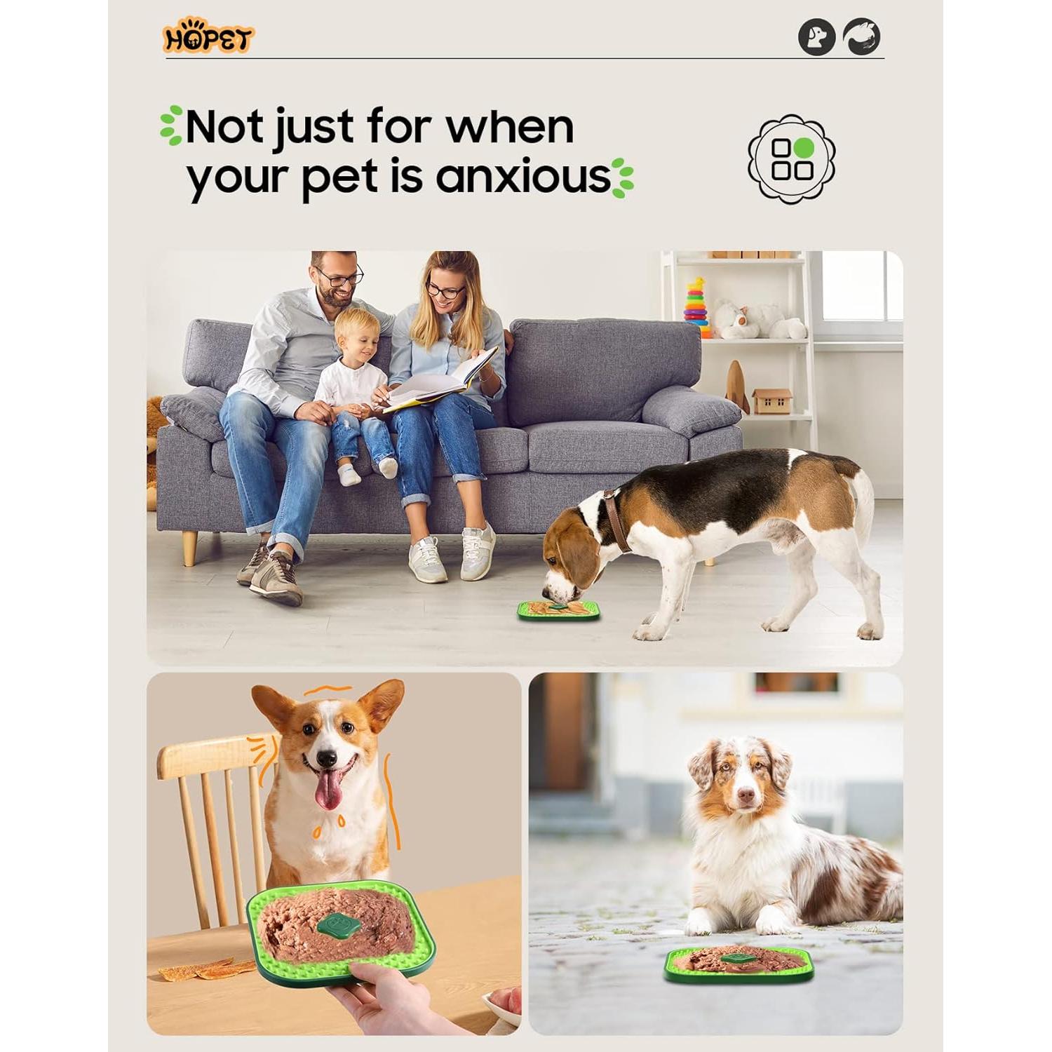 Alfombrilla de Lamer para Perros HOPET 19x19 cm Antideslizante