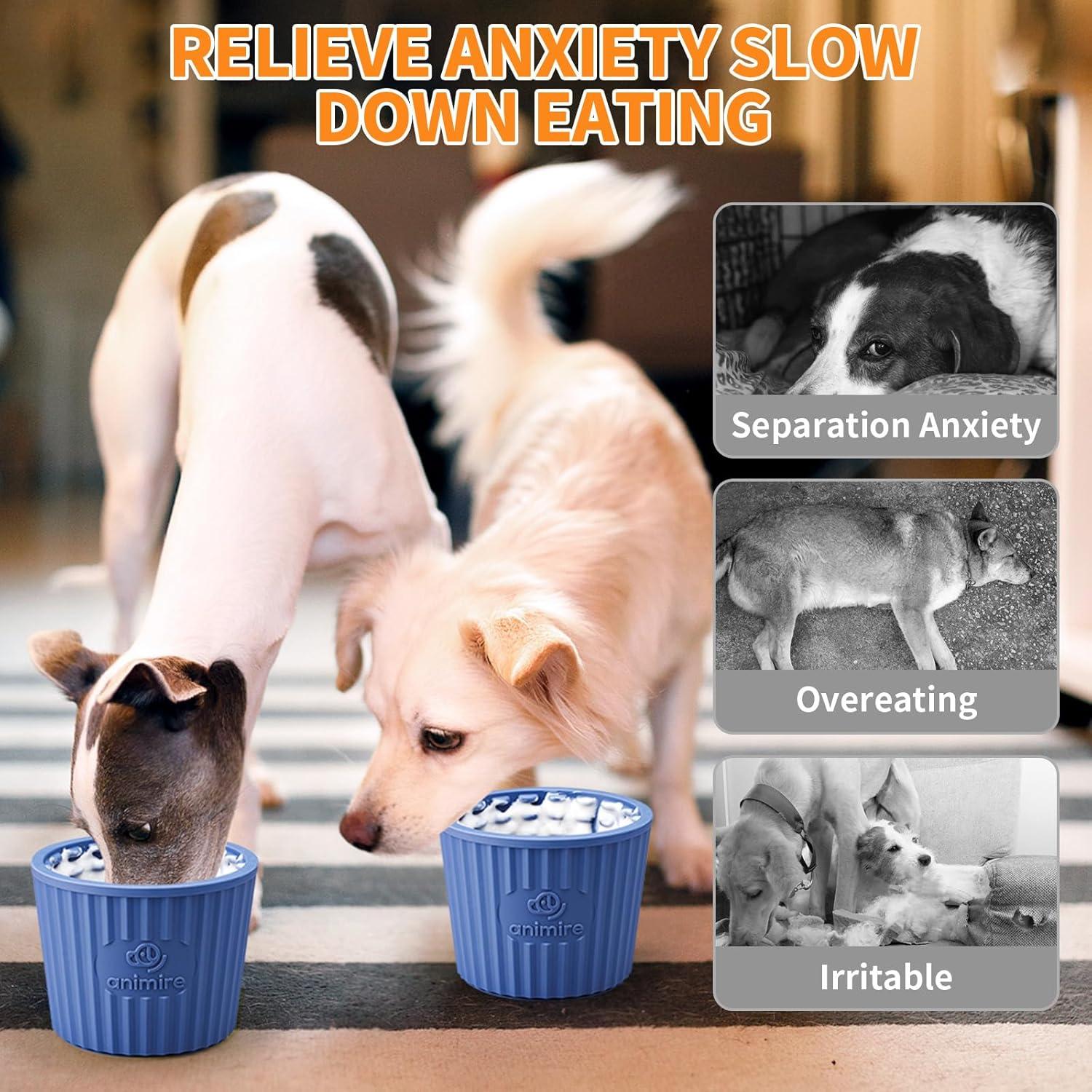 Tazón Antideslizante para Lamer Animire M-L Azul Profundo