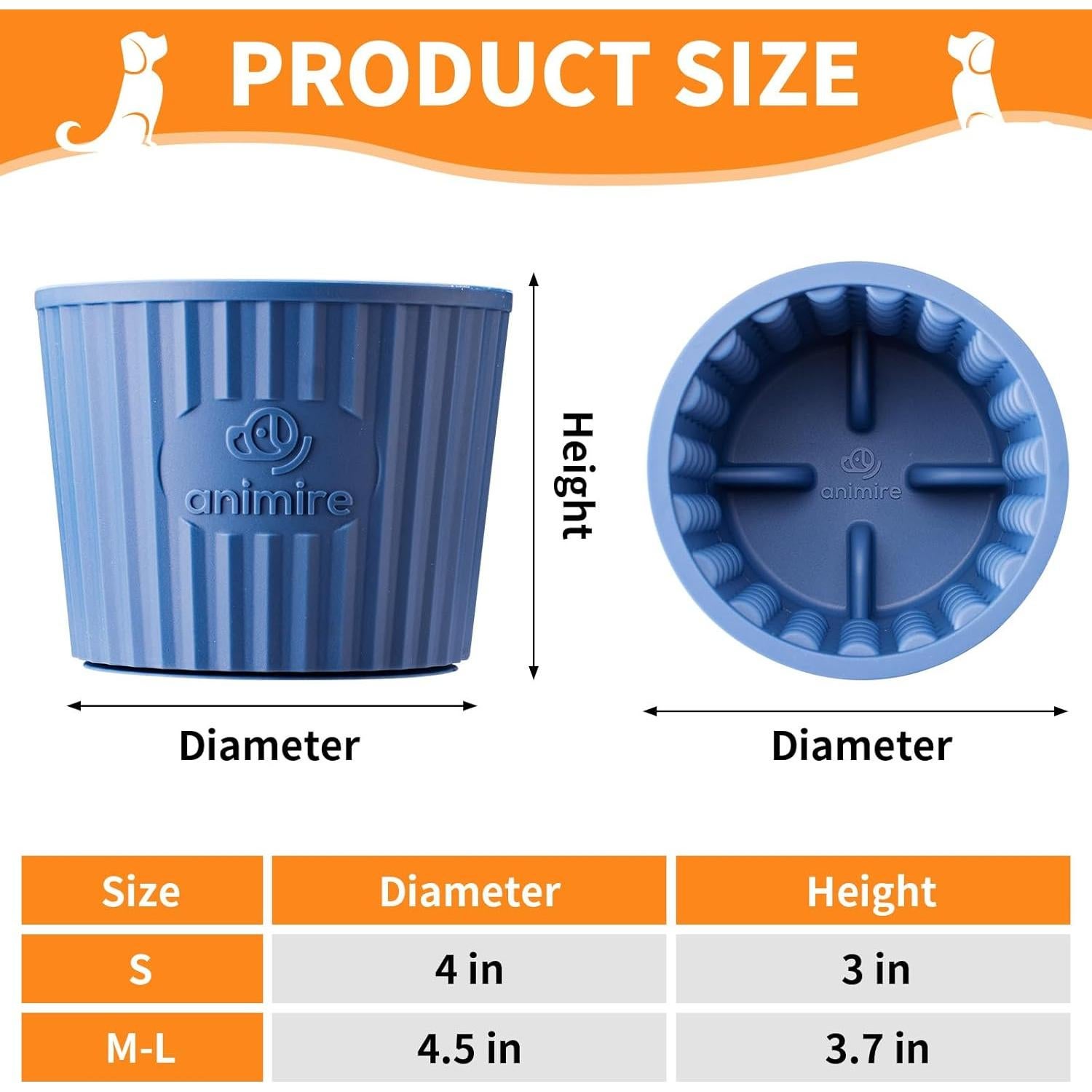 Tazón Antideslizante para Lamer Animire M-L Azul Profundo