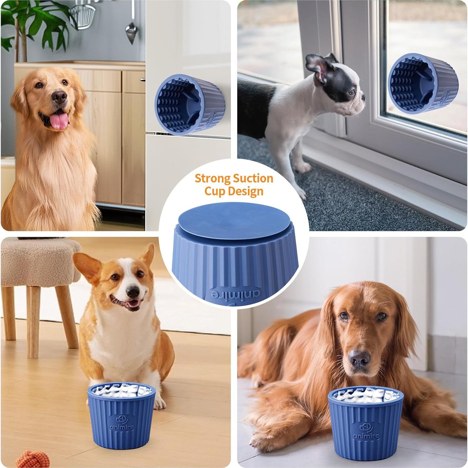 Tazón Antideslizante para Lamer Animire M-L Azul Profundo