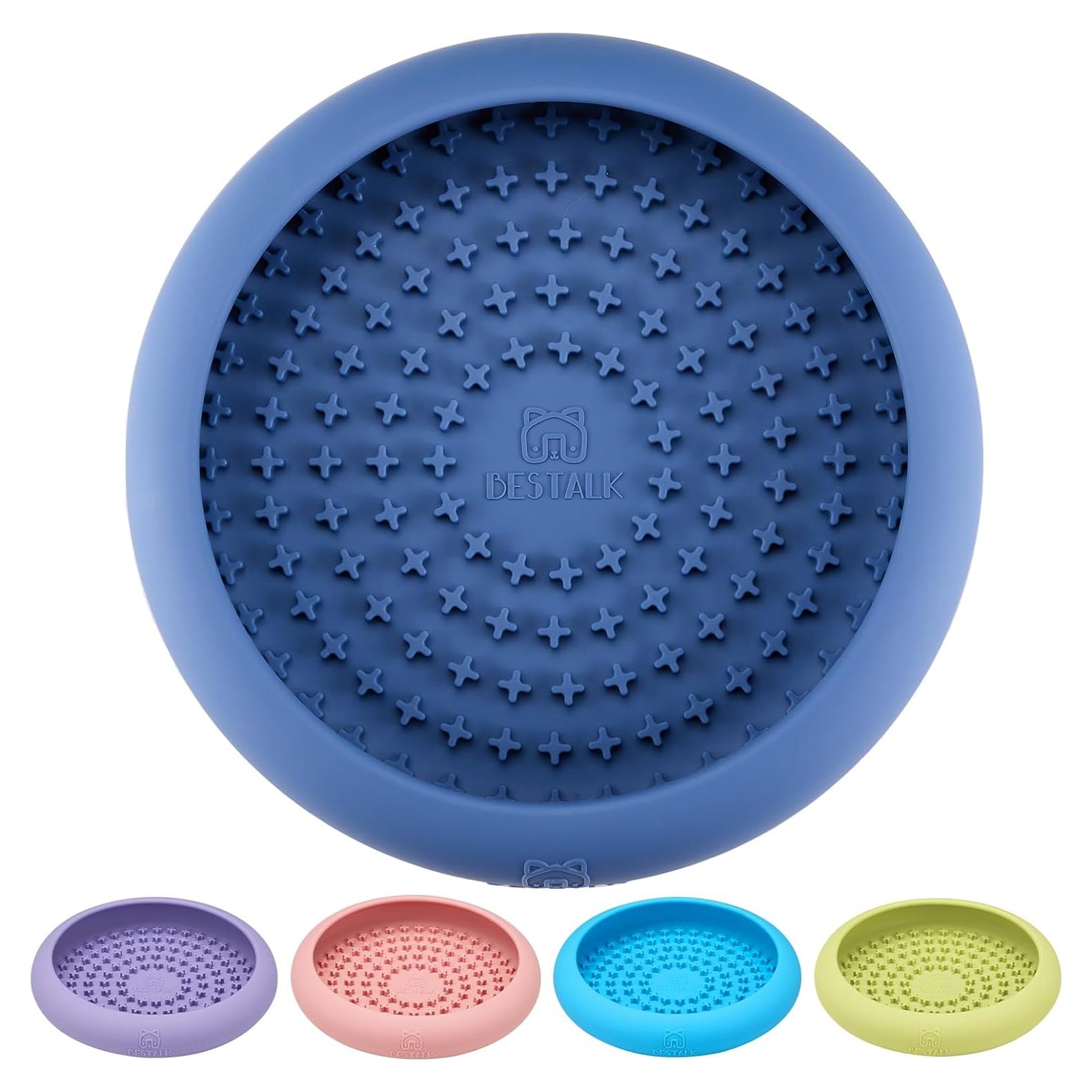 Cuenco de Lamer para Perros Bestalk Azul Oscuro Antideslizante