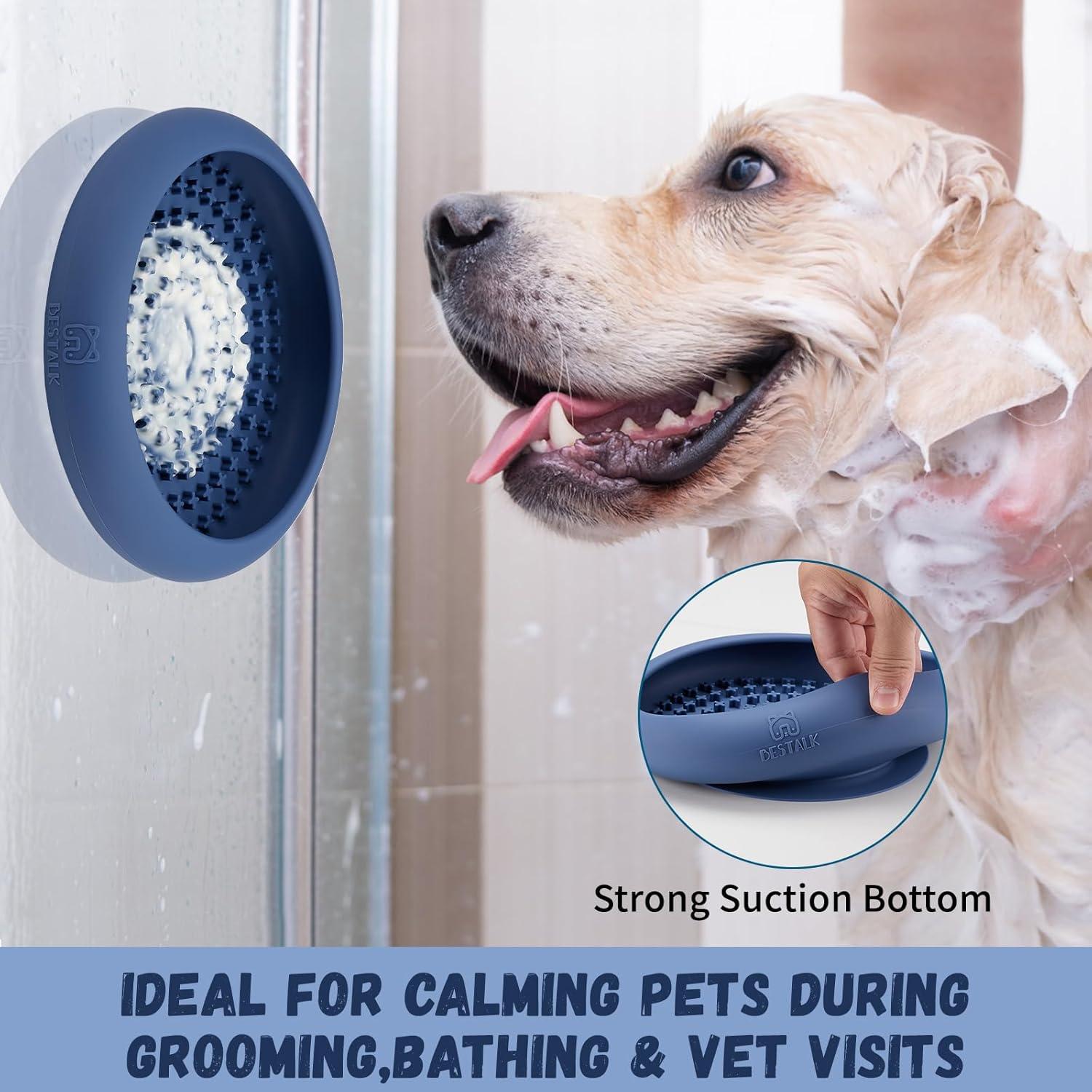 Cuenco de Lamer para Perros Bestalk Azul Oscuro Antideslizante