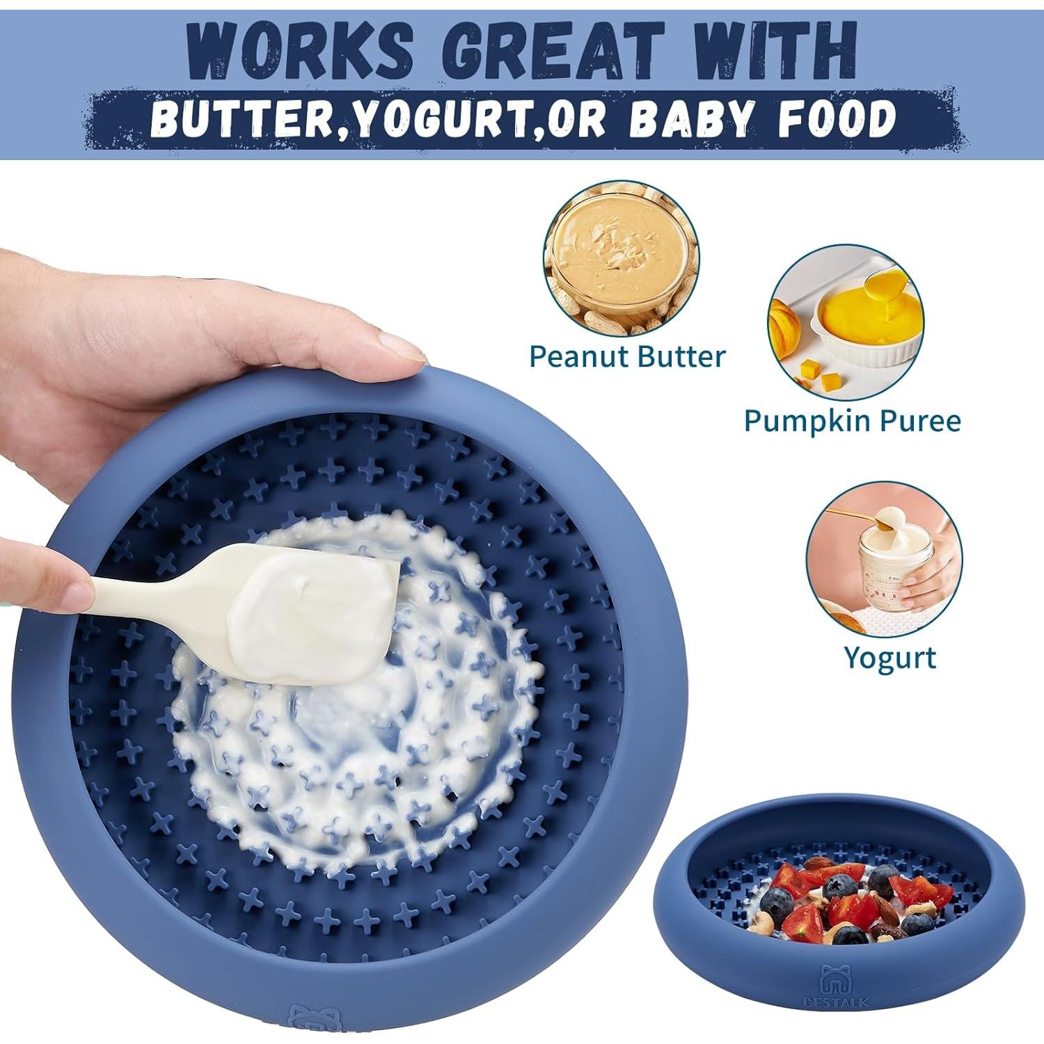 Cuenco de Lamer para Perros Bestalk Azul Oscuro Antideslizante