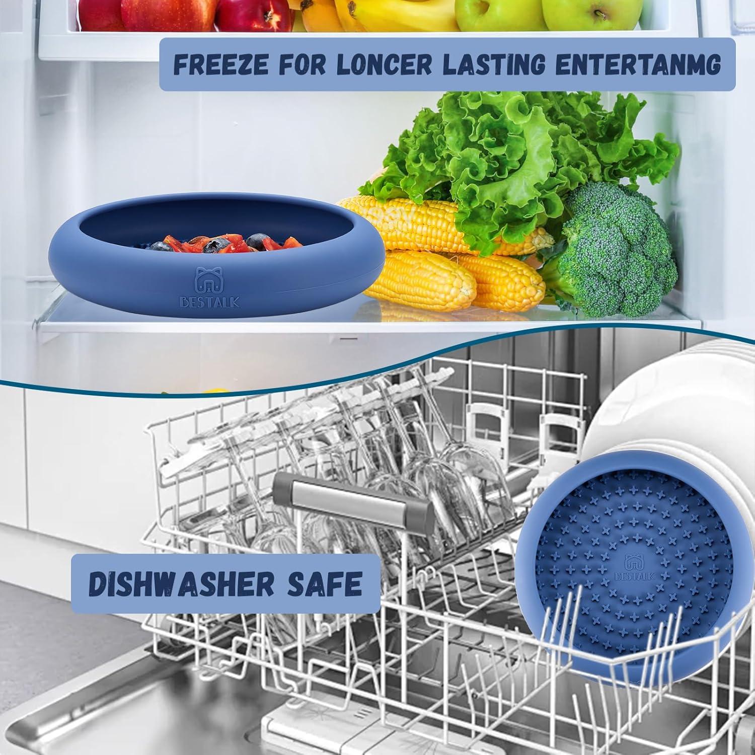 Cuenco de Lamer para Perros Bestalk Azul Oscuro Antideslizante