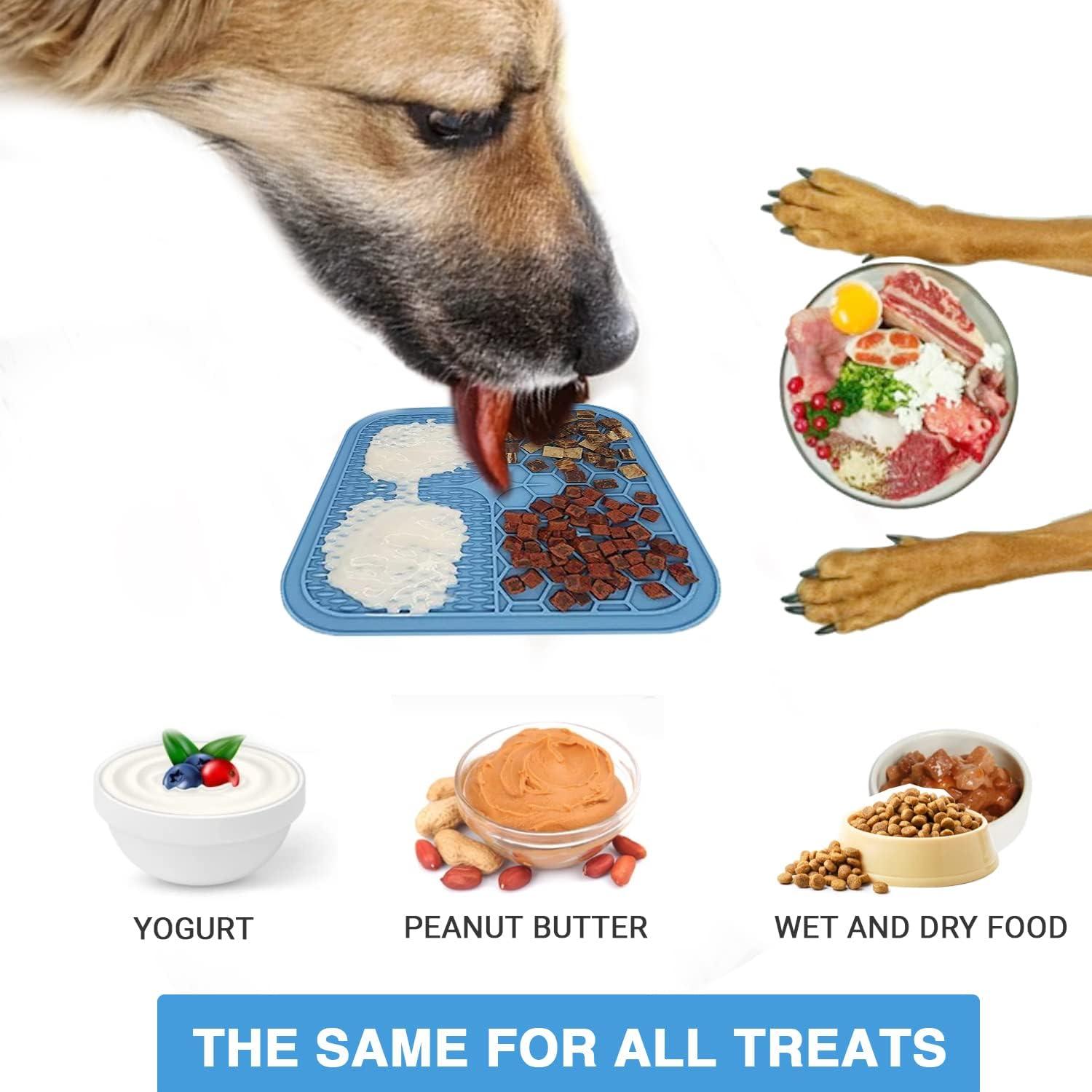 Alfombrilla de Alimentación Lenta para Perros y Gatos Azul - Silicona No Tóxica