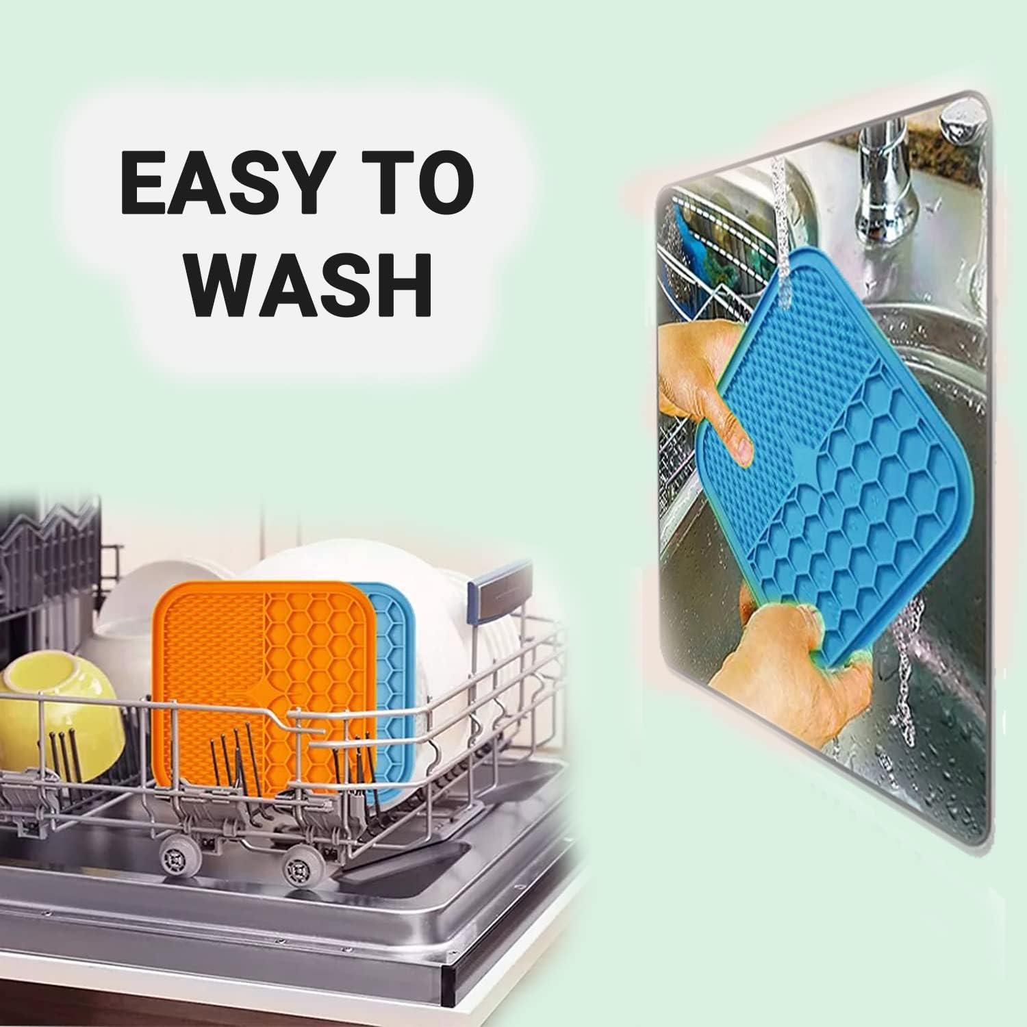 Alfombrilla de Alimentación Lenta para Perros y Gatos Azul - Silicona No Tóxica