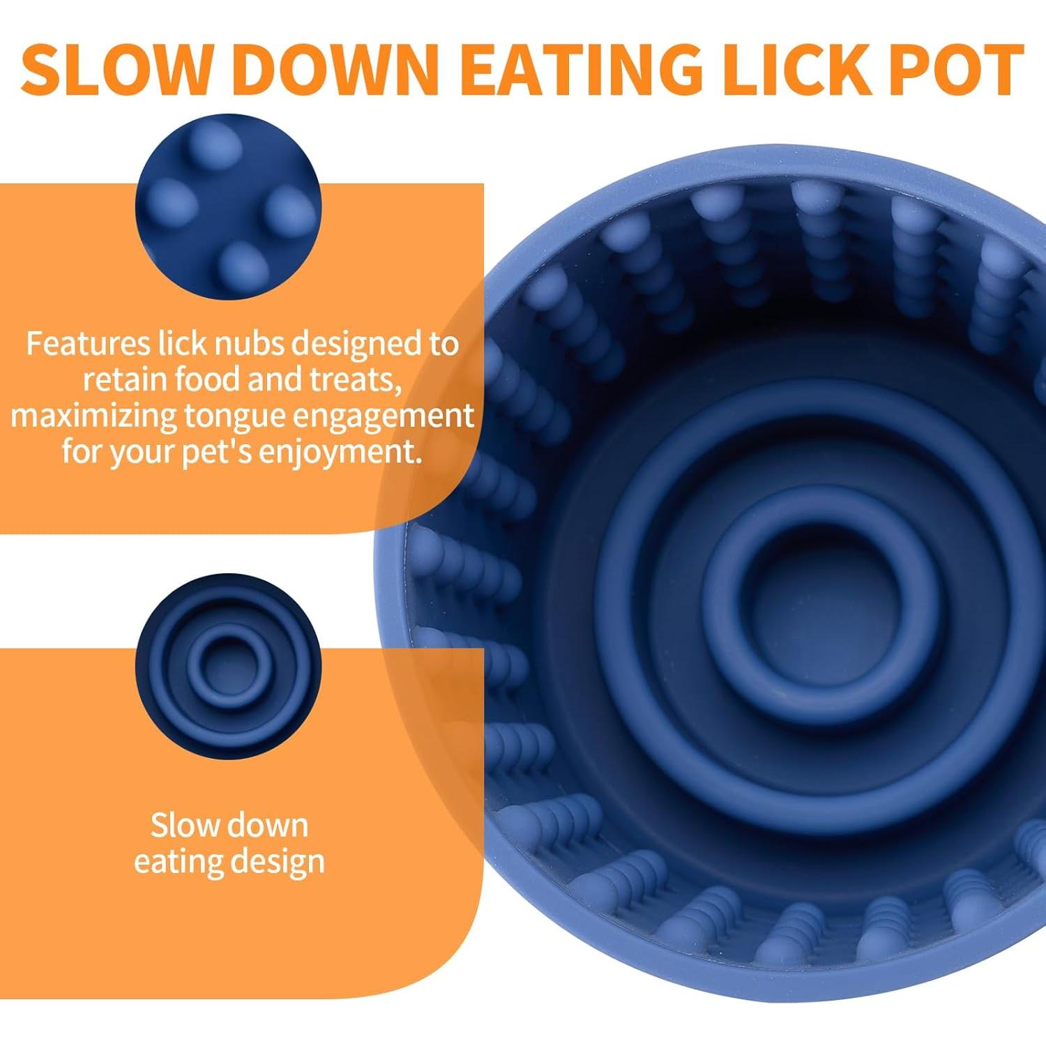 Tazón de Lamer para Perros Bestalk M-L Azul Oscuro Antideslizante