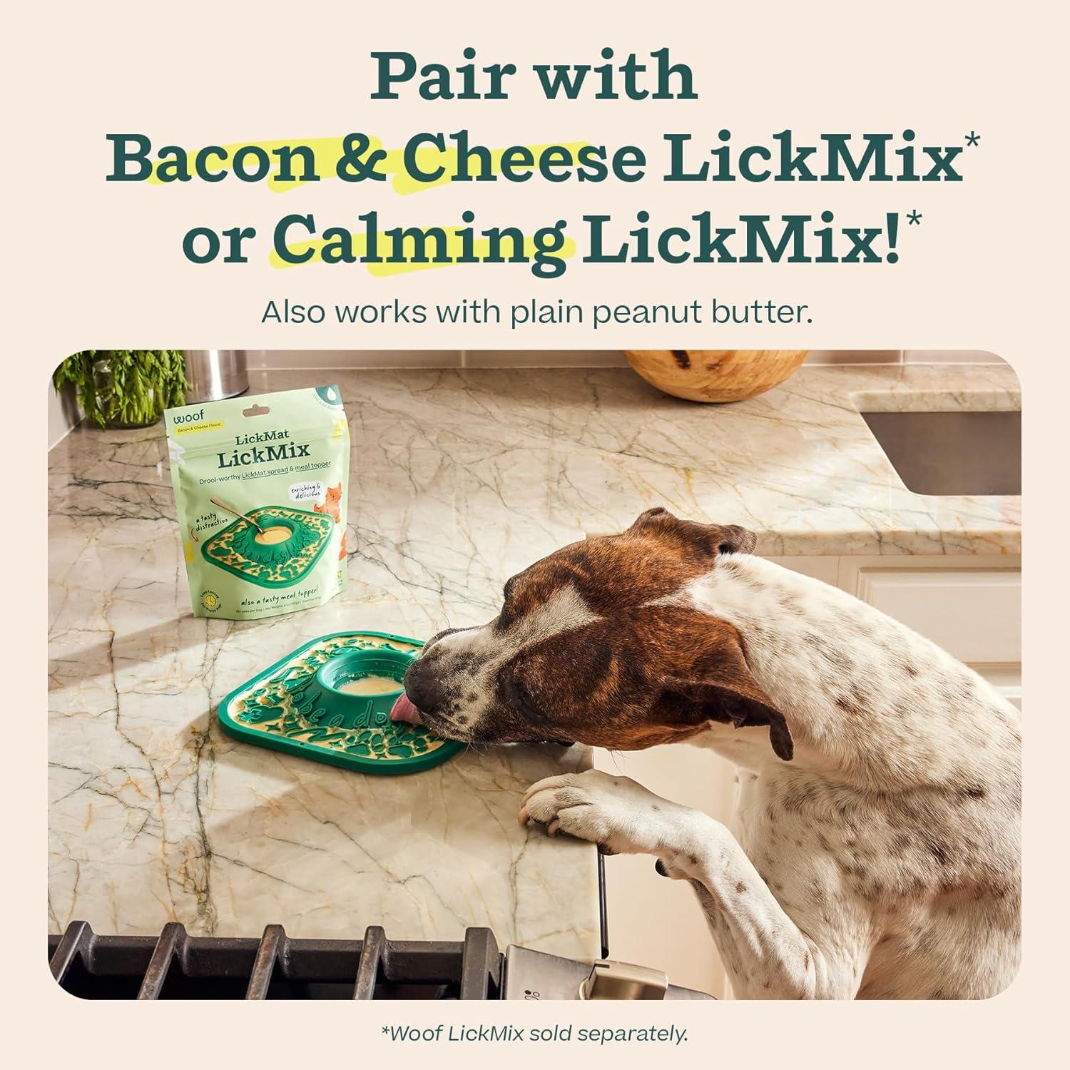 Alfombrilla LickMat WOOF Verde Antideslizante para Perros