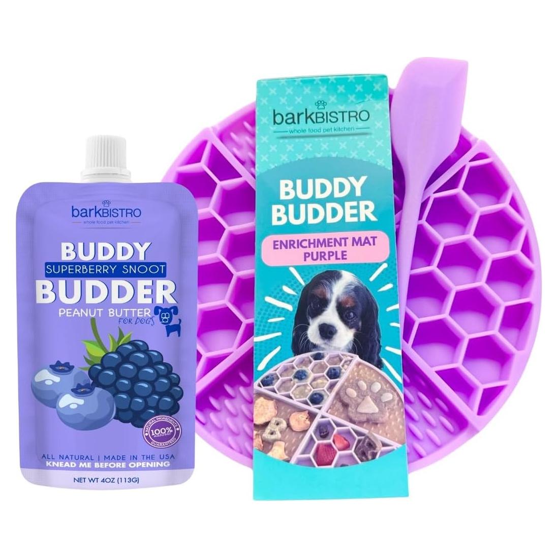 Juego de Tapete de Enriquecimiento para Perros Bark Bistro con Mantequilla de Maní Superberry 113.4 g