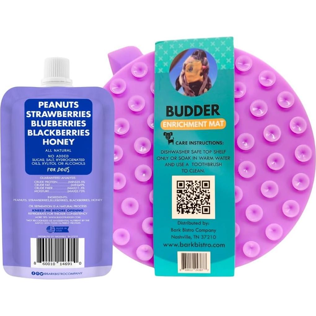 Juego de Tapete de Enriquecimiento para Perros Bark Bistro con Mantequilla de Maní Superberry 113.4 g
