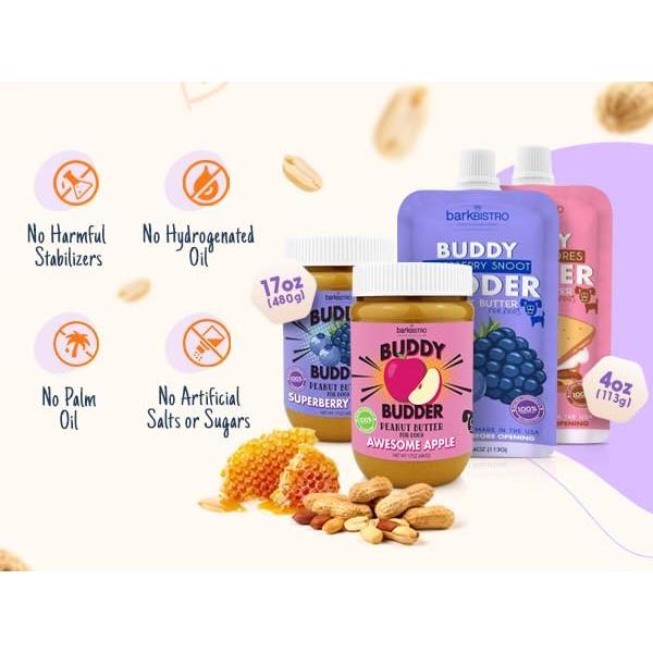 Juego de Tapete de Enriquecimiento para Perros Bark Bistro con Mantequilla de Maní Superberry 113.4 g