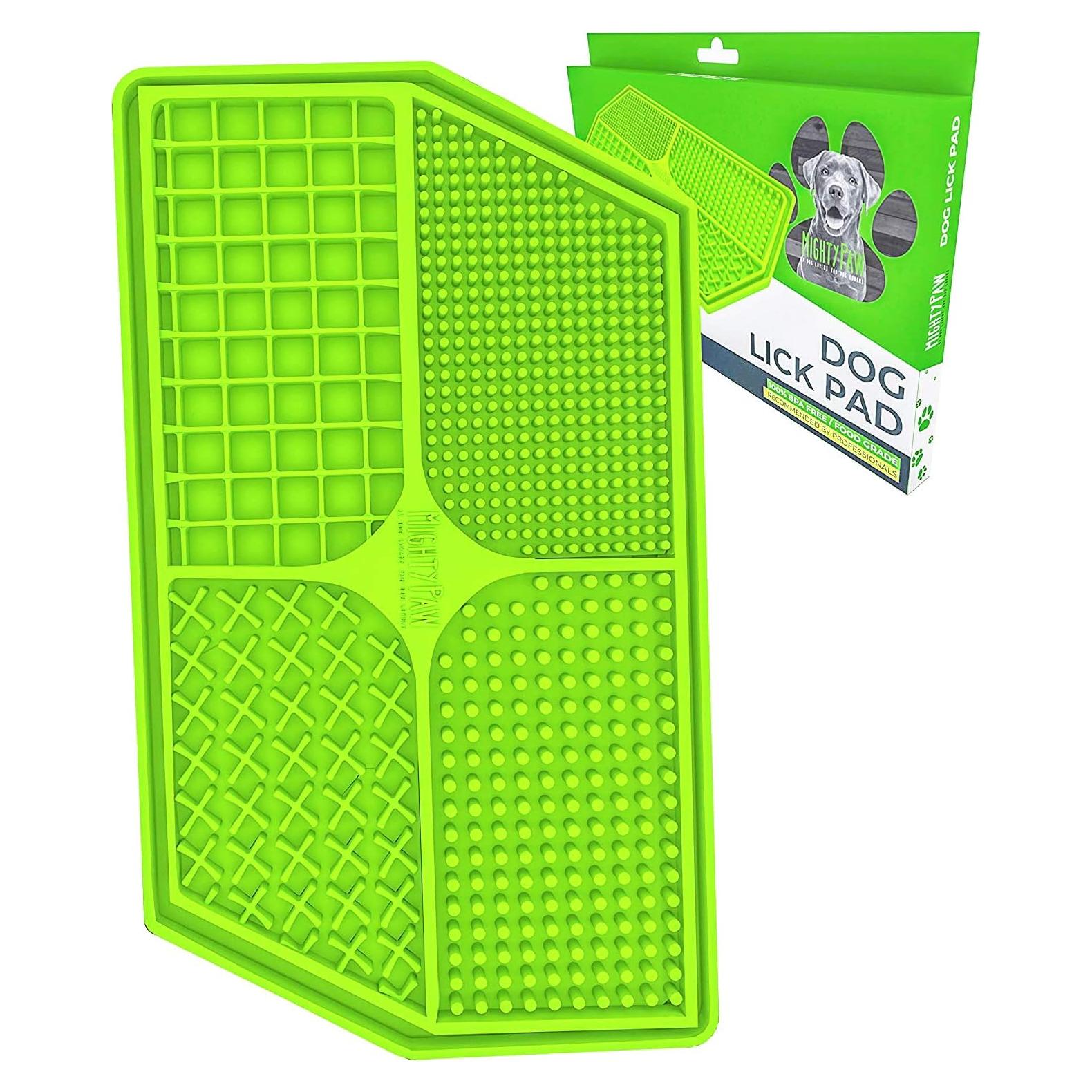 Mighty Paw Lick Pad Verde para Perros - Tapete de Silicona BPA Free