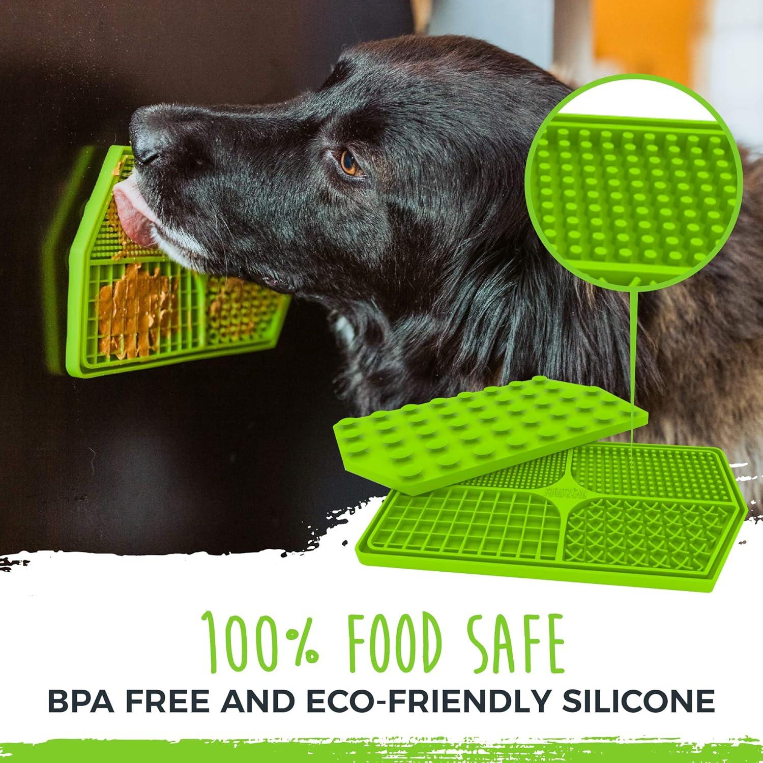 Mighty Paw Lick Pad Verde para Perros - Tapete de Silicona BPA Free