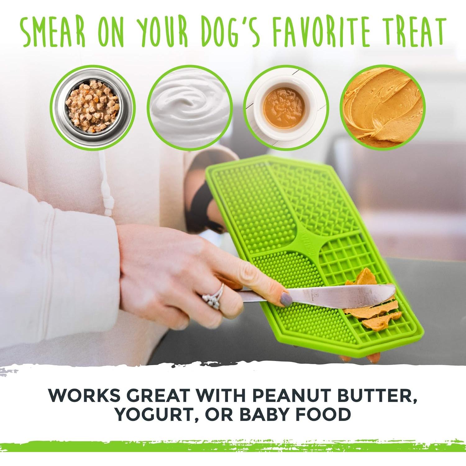 Mighty Paw Lick Pad Verde para Perros - Tapete de Silicona BPA Free
