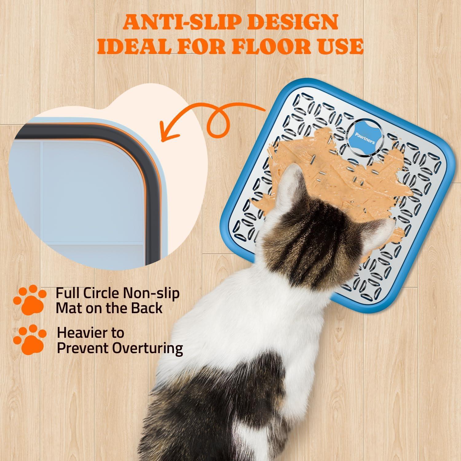 Alfombrilla de Lamer Pawtners Grande Acero Inoxidable 22.86cm Azul