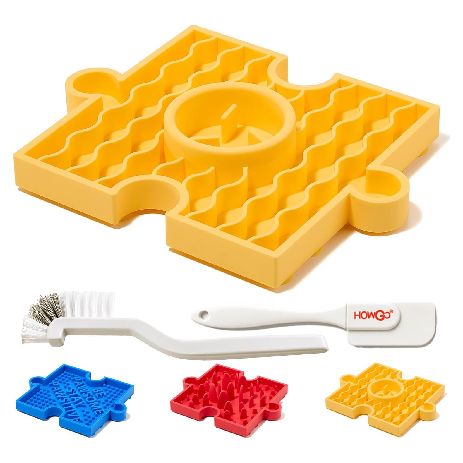 Alfombra de Alimentación Lenta para Perros HowGo Amarillo 27x20cm