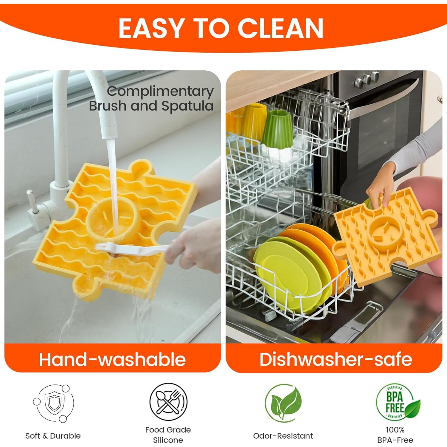 Alfombra de Alimentación Lenta para Perros HowGo Amarillo 27x20cm