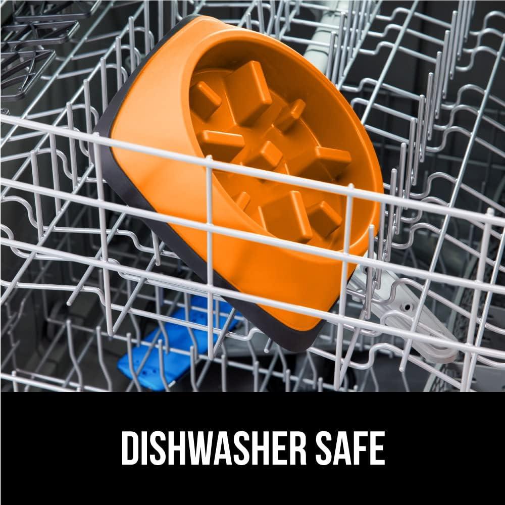 Tazón Interactivo para Perros y Gatos Gorilla Grip 2 Tazas Naranja