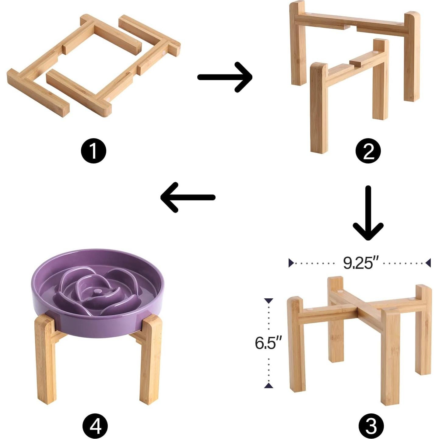 Cuenco Elevado para Perros Addogyy Morado Cerámica 22 cm