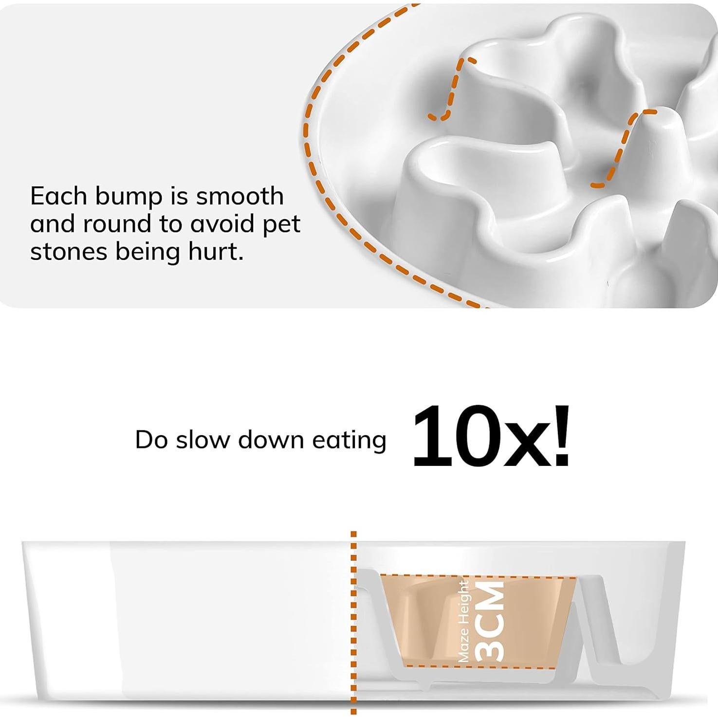 Comedero Lento Elevado Gocess Cerámica Blanco 2.5 Tazas