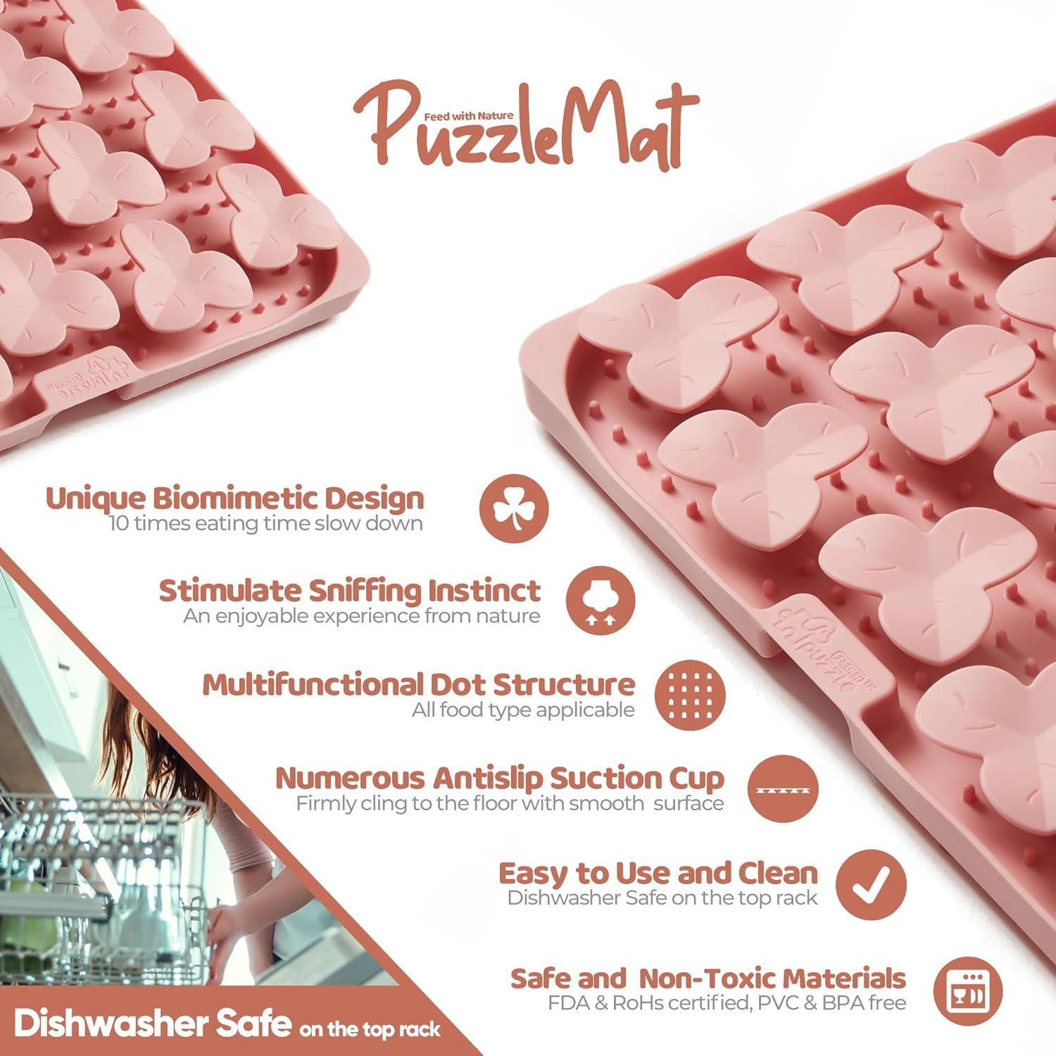 Alfombrilla de Silicona con Ventosas Puzzle Feeder Rosa 28x26cm