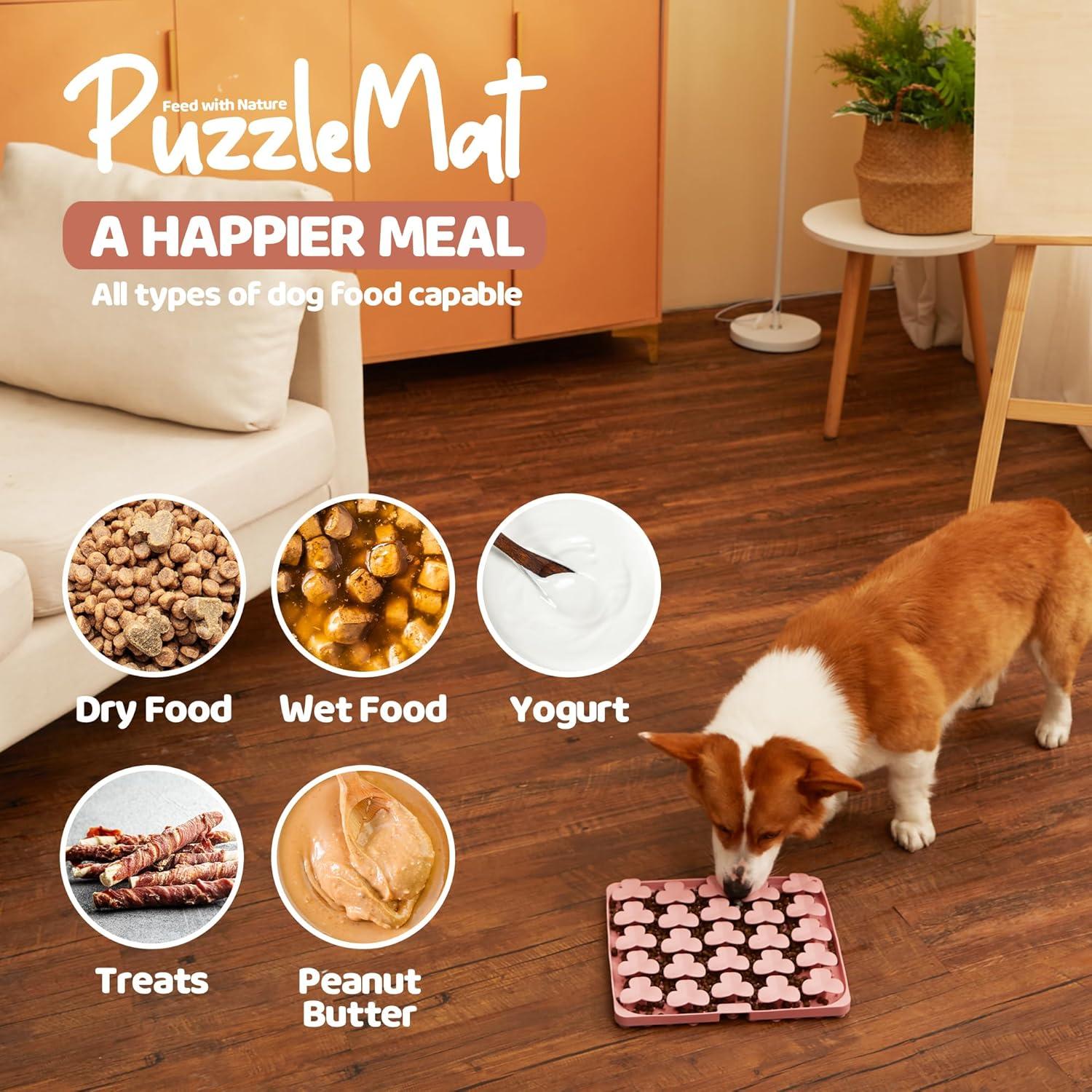 Alfombrilla de Silicona con Ventosas Puzzle Feeder Rosa 28x26cm