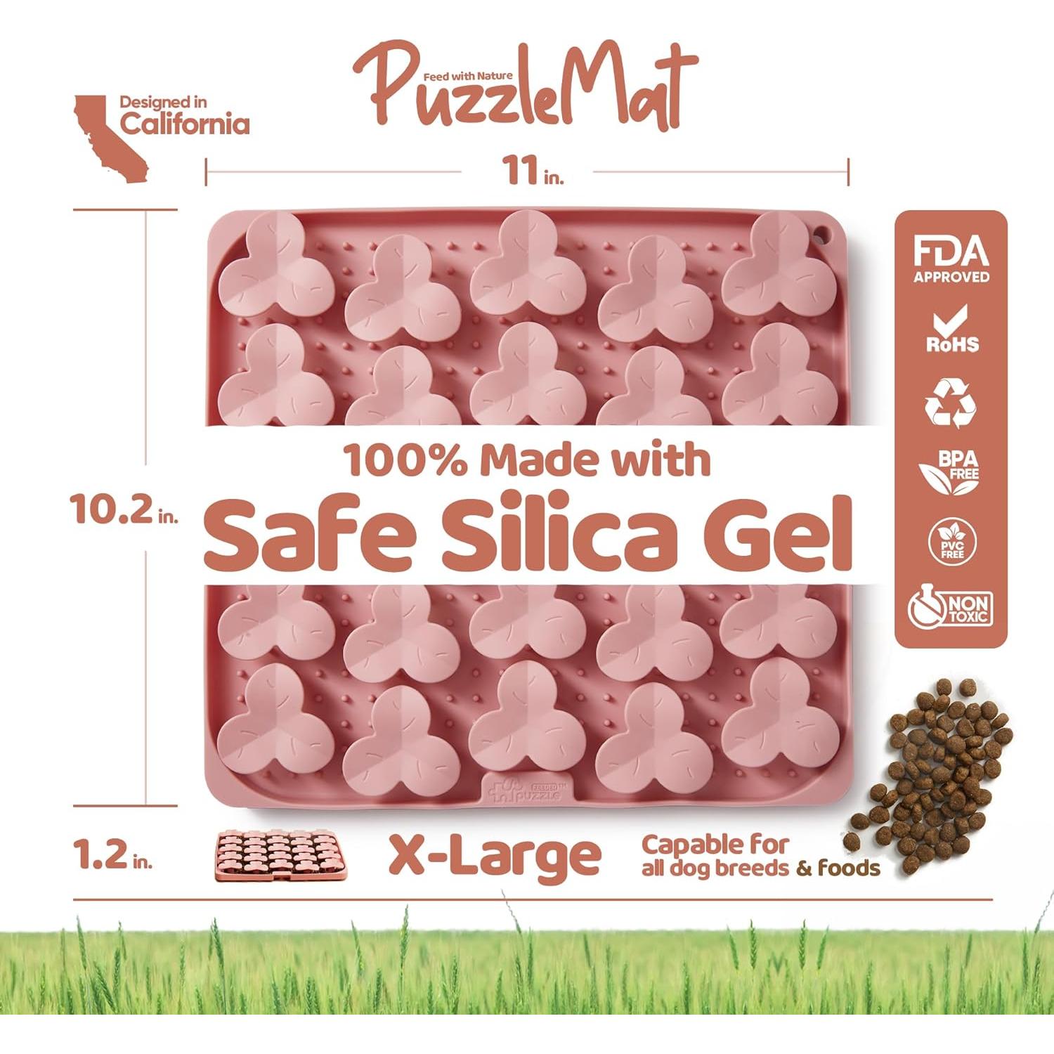 Alfombrilla de Silicona con Ventosas Puzzle Feeder Rosa 28x26cm