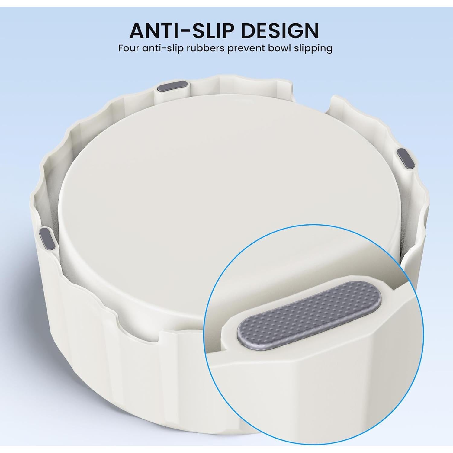 Cuenco de Agua Antideslizante para Perros 2L Famigreta Blanco