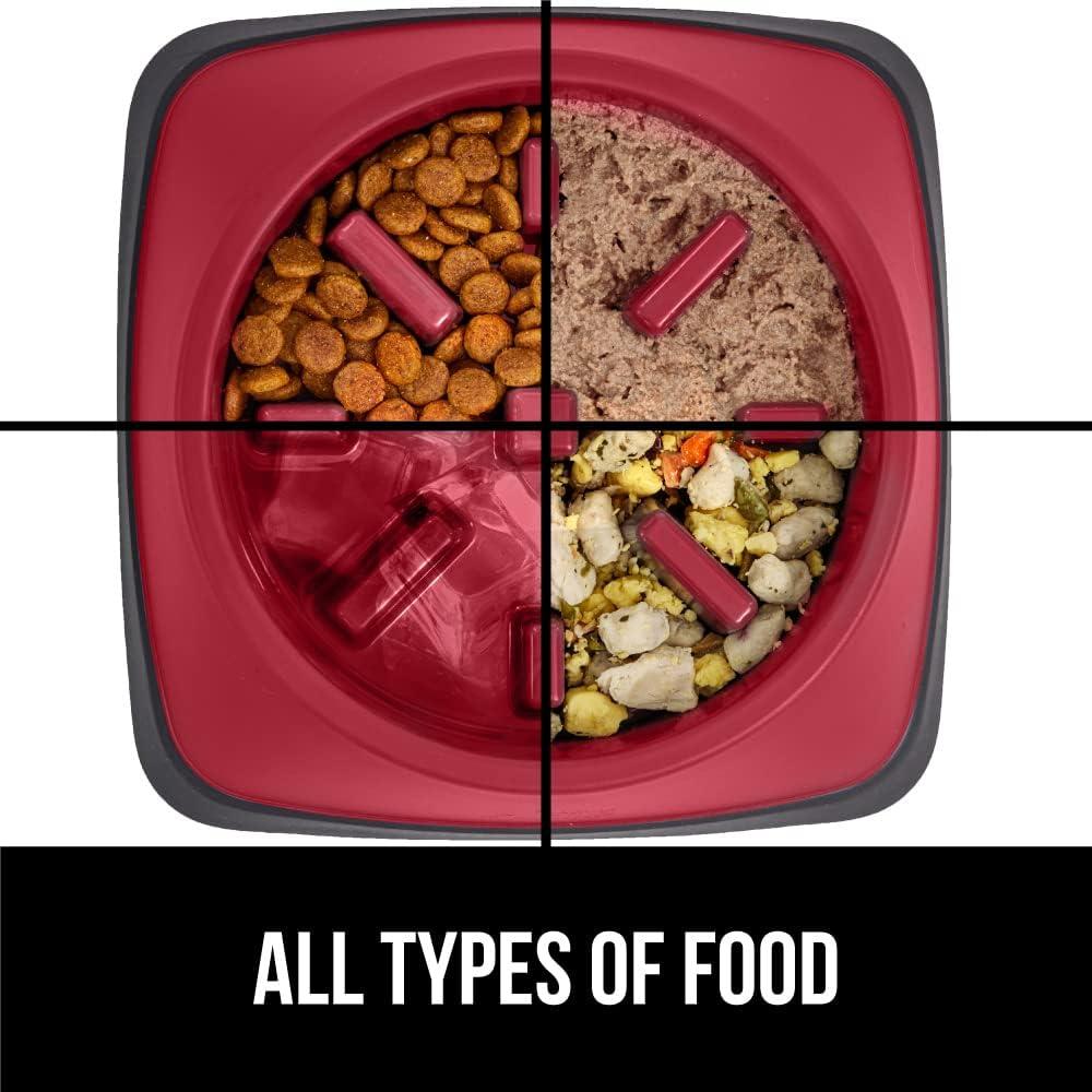 Tazón de Comida Lenta Gorilla Grip 4 Tazas Rojo Antideslizante