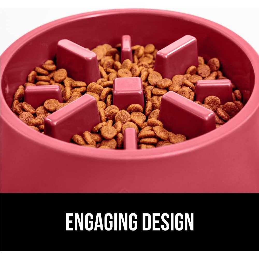 Tazón de Comida Lenta Gorilla Grip 4 Tazas Rojo Antideslizante