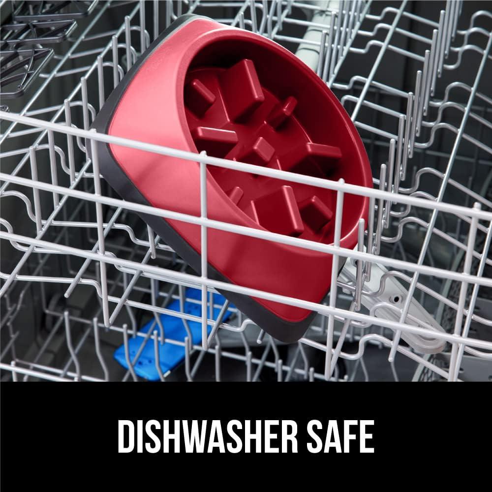 Tazón de Comida Lenta Gorilla Grip 4 Tazas Rojo Antideslizante