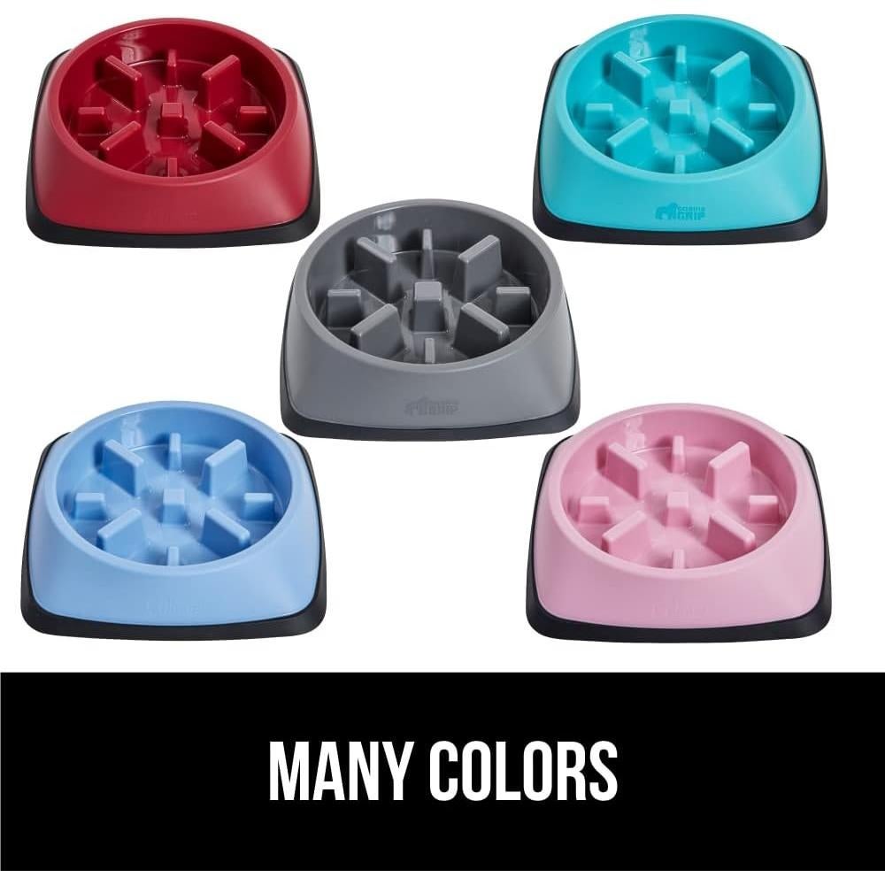 Tazón de Comida Lenta Gorilla Grip 4 Tazas Rojo Antideslizante