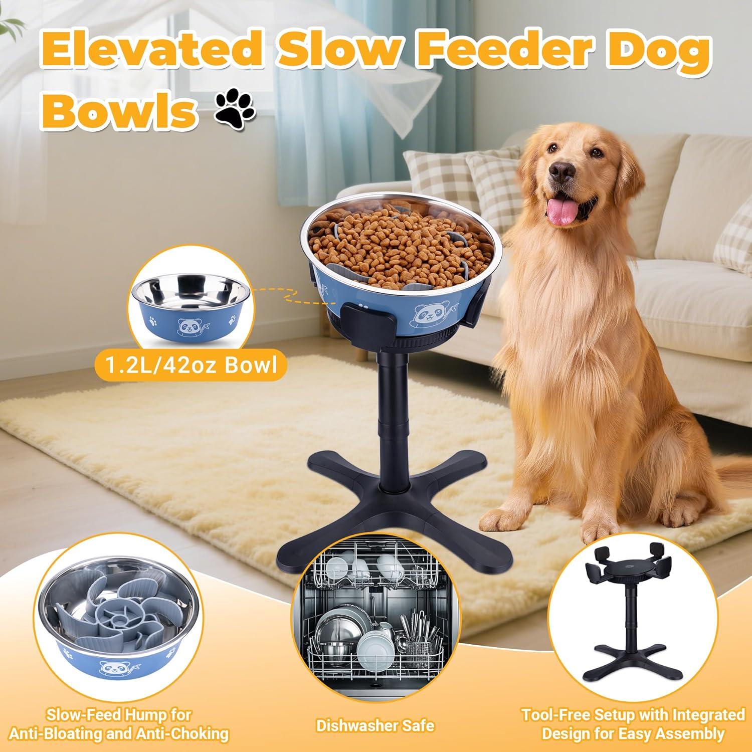 Soporte Ajustable para Cuencos de Perro KMXASP Elevado Antideslizante