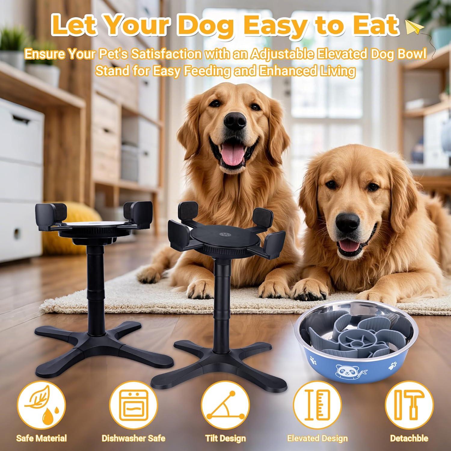 Soporte Ajustable para Cuencos de Perro KMXASP Elevado Antideslizante