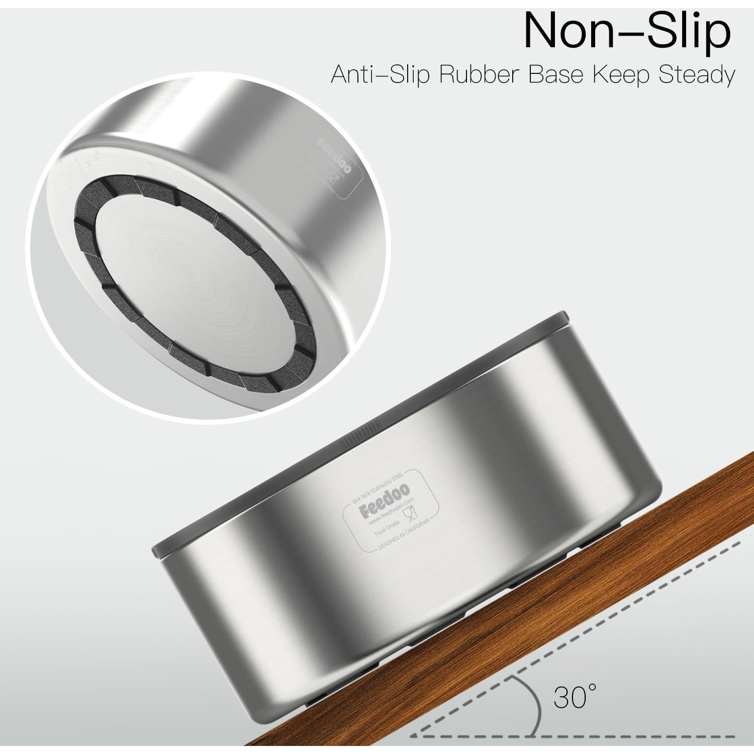 Tazón de Agua Sin Derrames Feedoo 3.8L Acero Inoxidable Doble Pared
