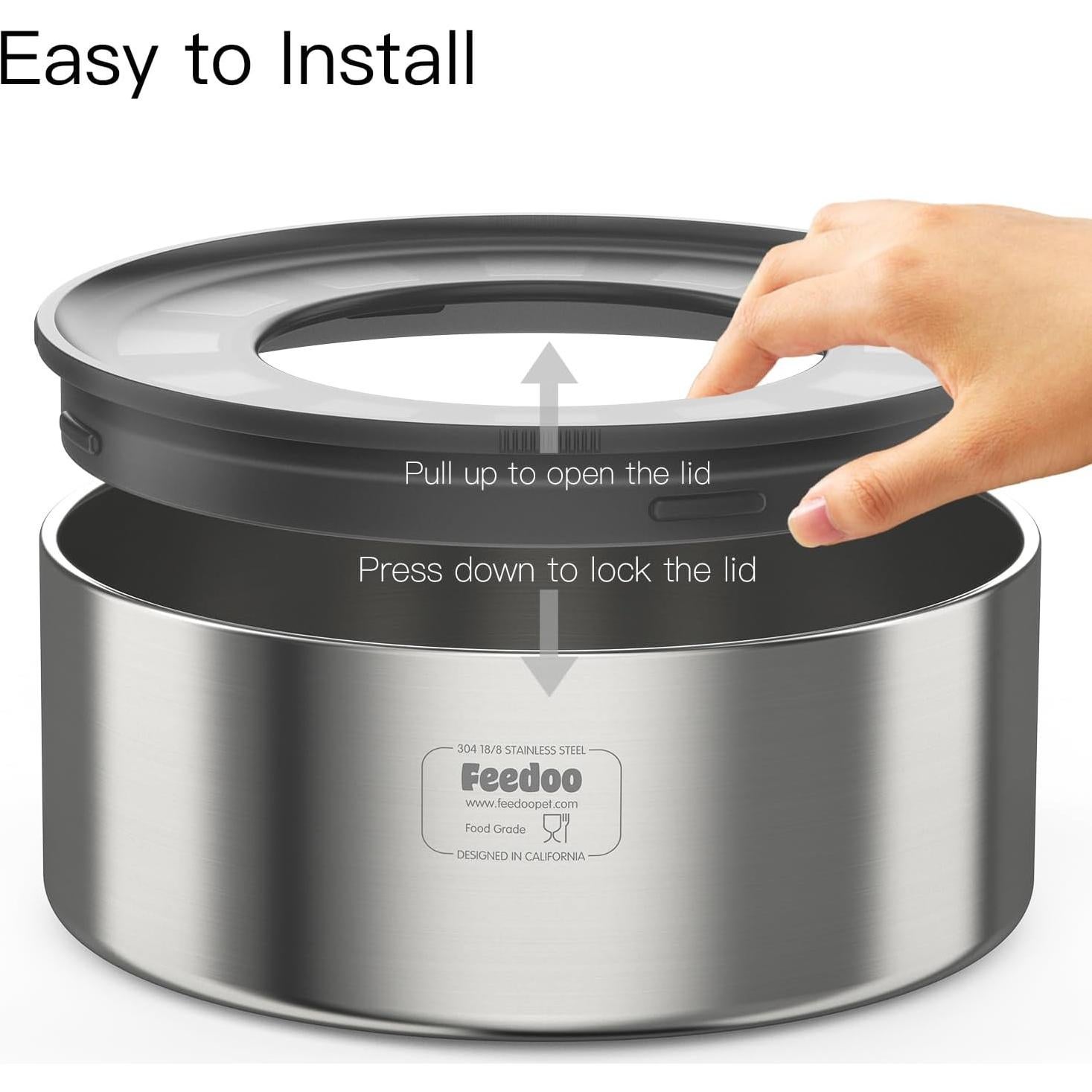 Tazón de Agua Sin Derrames Feedoo 3.8L Acero Inoxidable Doble Pared