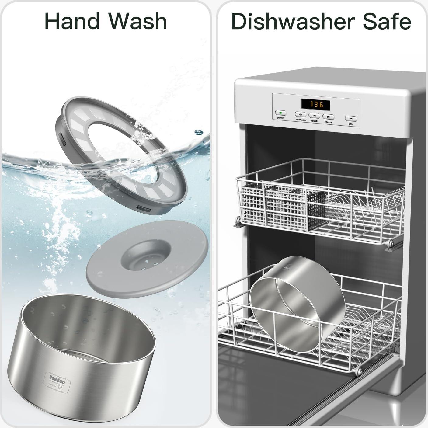 Tazón de Agua Sin Derrames Feedoo 3.8L Acero Inoxidable Doble Pared