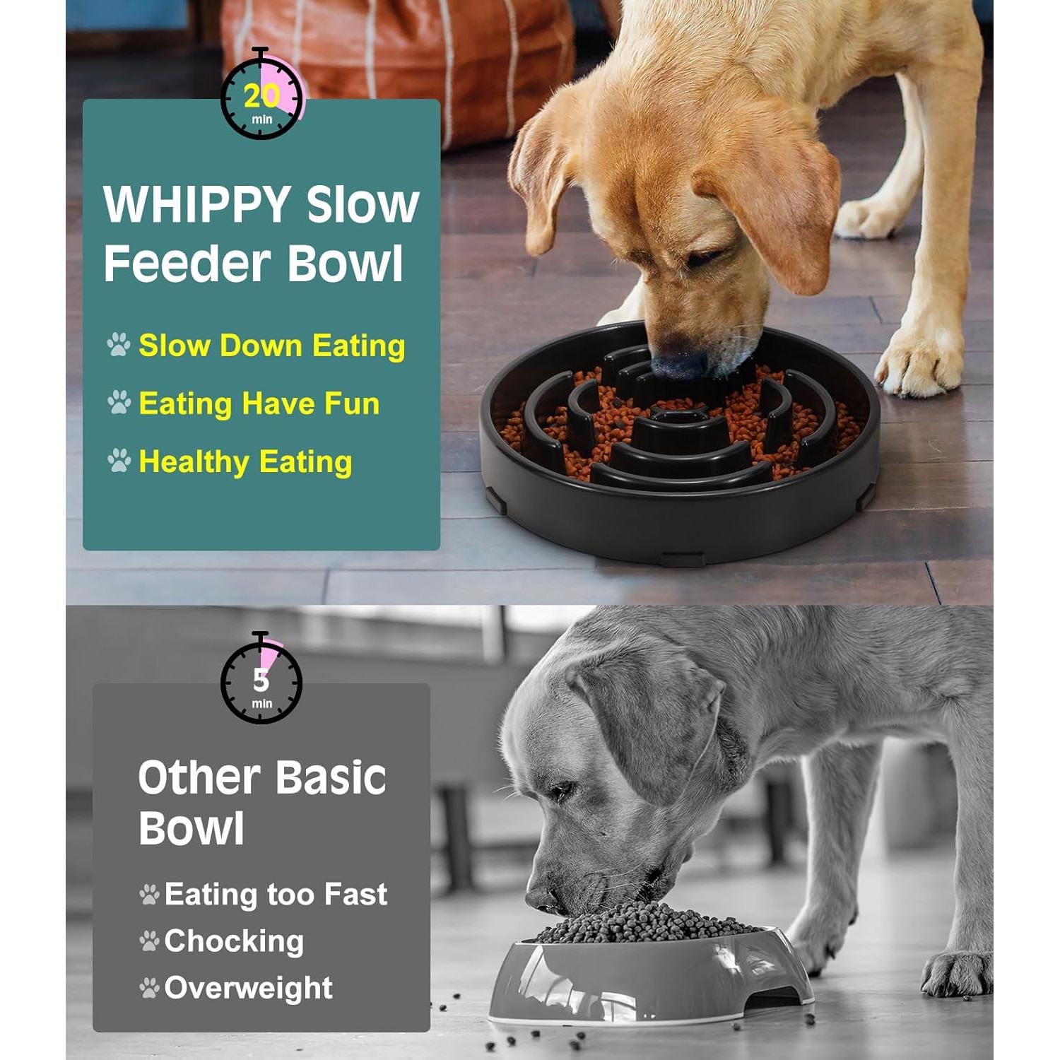 Tazón Antiahogo Grande WHIPPY Comedero Lento para Perros