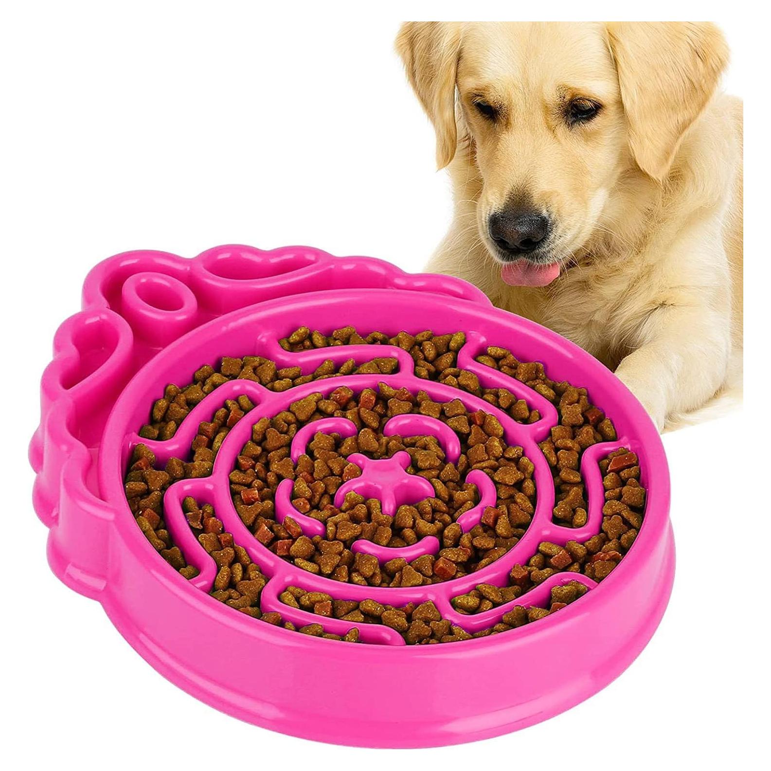 Cuenco de Alimentación Lenta para Perros y Gatos AIDAWAYLAI Rosa 24.9x19.5 cm